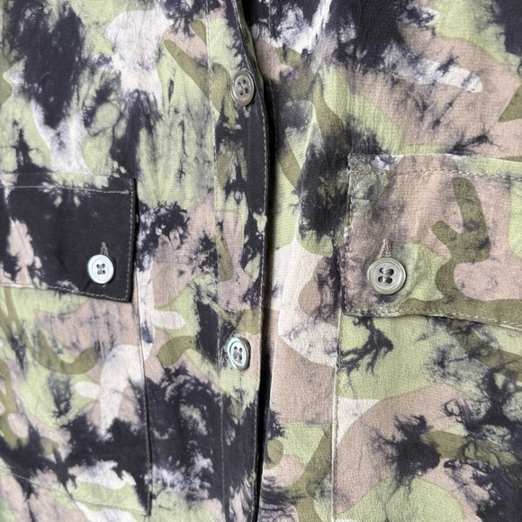 EQUIPMENT FEMME Silk Blouse Camo Batik Tie Die Multicolor S - Picture 7 of 17